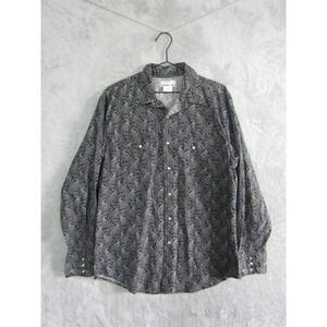 Wrangler Western Shirt Long Sleeve Paisley Print Snap Button Men L G